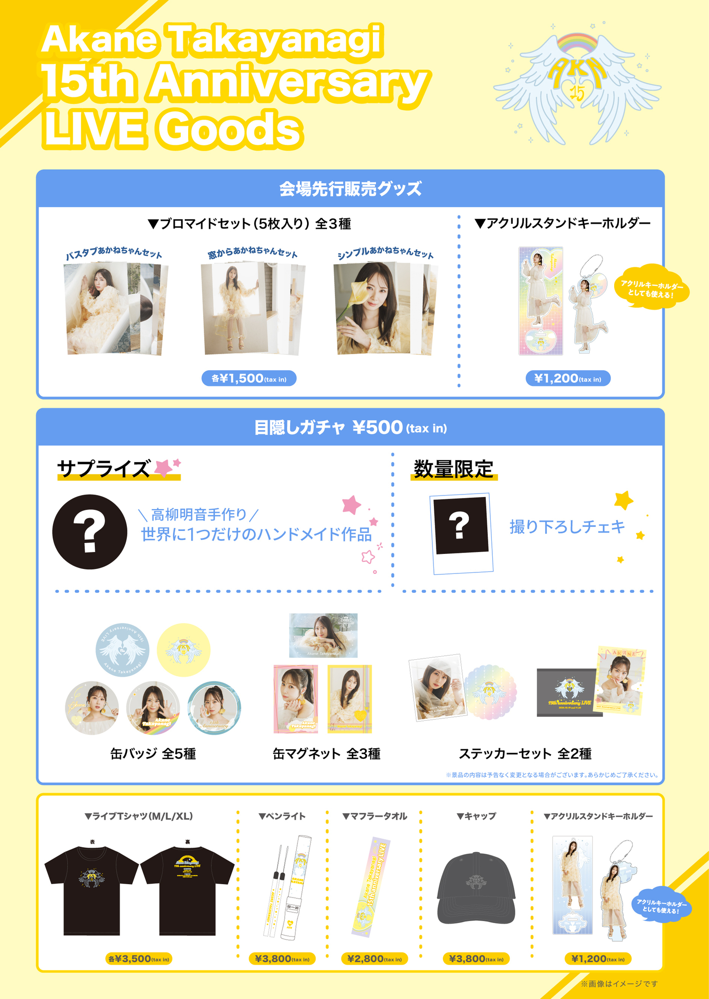 高柳明音 15th Anniversary LIVE 東京公演 会場グッズ販売時間に関して